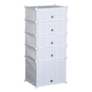 Armadio Guardaroba Scarpiera Modulare 5 Vani Bianco 49x37x108 cm 