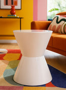 Tavolinetto Oyo Ø45x55 cm in Metallo Bianco      
