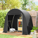 Tenda Garage per Biciclette e Attrezzi 245x120x200 cm con Ingresso a Cerniera in PE e Metallo Grigio Scuro      
