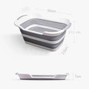 Cesto per Biancheria Richiudibile 27 Litri con Manici e Tappo in Silicone Grigio