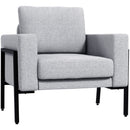Poltrona Imbottita 82x70x83,5 cm in Poliestere Grigio Chiaro