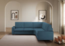 Divano Angolare 5 Posti 246x246x85 cm Sakar in Tessuto Avio