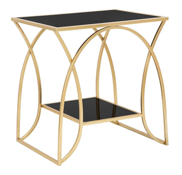 online Tavolinetto Sunshine 57x46x60 cm in Ferro e Specchio Oro e Nero