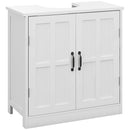 Mobile per Lavabo 60x30x60 cm Sotto Lavabo con 2 Ante e Ritaglio a Forma di U in MDF Bianco      