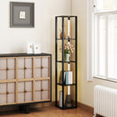 Lampada da Terra con 4 Ripiani 29x29x163 cm 3 Luminosità Regolabili e Interruttore a Pedale in MDF Nero   