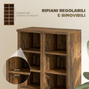 Set 2 Librerie 21x22,5x88,5 cm Mobili Porta CD con Ripiani Regolabili per 204 CD in Legno Marrone Rustico      