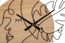 Orologio da Muro Elegant 60x2x60 cm in Ferro e MDF Nero e Marrone      