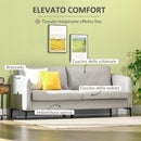 Divano 3 Posti 193x78x71 cm in Tessuto Poliestere Grigio
