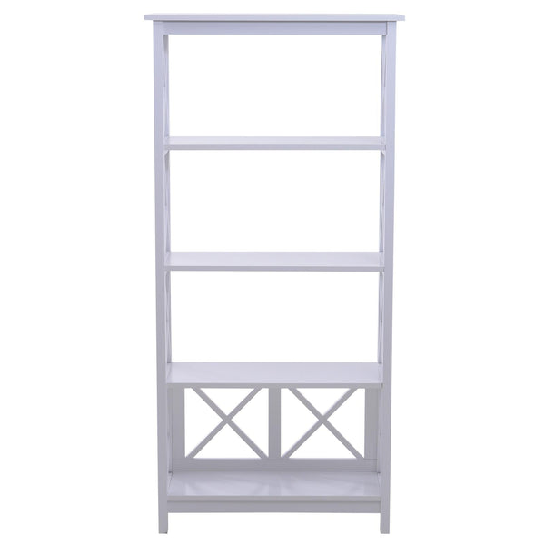 Libreria Scaffale da Parete a 4 Ripiani in Legno Bianco 70x30x145.3 cm online