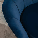 Poltrona Imbottita 76x67x74 cm in Tessuto Vellutato Blu