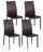 Set 4 Sedie 42x41xH95 cm in Similcuoio Kitty Cioccolato