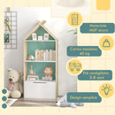 Libreria per Bambini 3 Ripiani e Cassetto e Dispositivo Antiribaltamento 50x30x119,5 cm Verde 