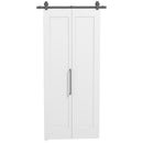 Porta Scorrevole a Libro 90x210 cm con Superficie Verniciabile in MDF e Carbonio Bianco  