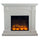 Camino Elettrico da Pavimento 113,7x102,2x28,2 cm Effetto Fiamma 1500W Sined Cetona Bianco