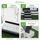 Pollaio da Giardino con Corsa e Tetto Impermeabile Grigio e Bianco 166x121.5x112 cm 