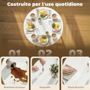 Tavolo da Pranzo Pieghevole Ø80x76 cm Ante a Ribalta Salvaspazio Bianco      
