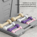 Set 8 Manubri 10 kg Totali con Valigetta Porta Pesi in Metallo PU e Plastica Multicolore Rosa      