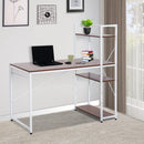Scrivania da Ufficio con Scaffalatura Noce e Bianco 120x64x121 cm 
