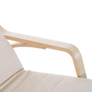Poltrona a Dondolo con Poggiagambe in Legno Curvato Crema 