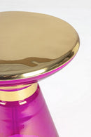 Tavolino Meriel con Vetro Lilac D36 in Vetro