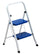 Scaletto Sgabello Richiudibile in Acciaio 2 Gradini Max 150 Kg Fadi Everest Bianco e Blu