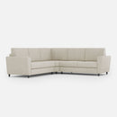 Divano Angolare 5 Posti 228x228x85 cm Yasel in Tessuto Latte