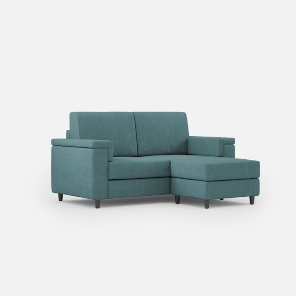 Divano 2 Posti con Pouf 168x145x85 cm Marrak in Tessuto Petrolio prezzo