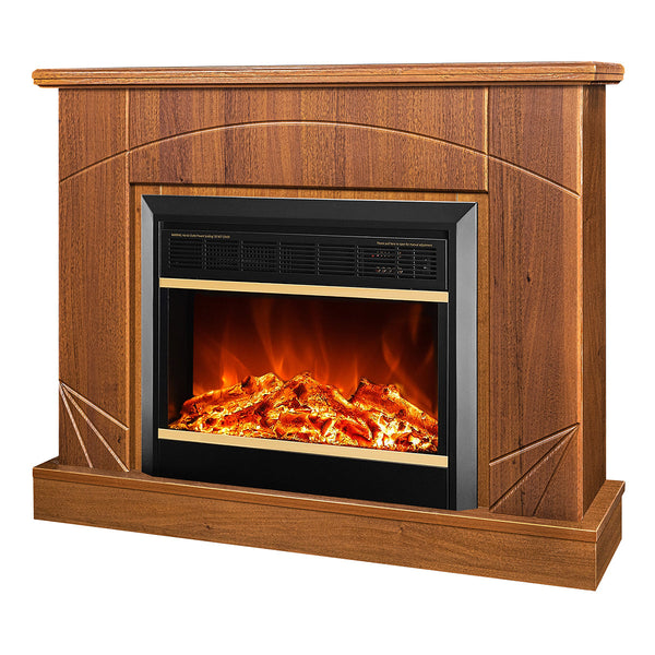 Camino Elettrico da Pavimento 85x110x27 cm Effetto Fiamma 1500W Madeira & Mars Noce acquista