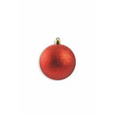 Set 16 Palle di Natale Ø8 cm in Plastica con Borsa Rosso