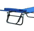 Lettino reclinabile con apertura per il viso blu 190x56x28 cm 
