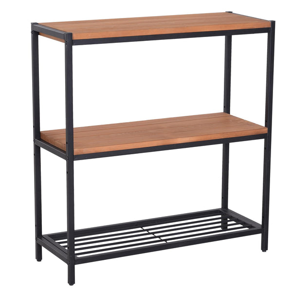 prezzo Libreria Scaffale Stile Industrial 3 Ripiani in Legno e Acciaio Nero 80x30x85,6 cm