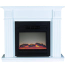 Camino Elettrico da Pavimento Chicago 1800W con Cornice in Legno Bianco      