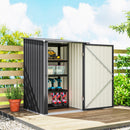 Casetta da Giardino Porta Attrezzi 100x104x160 cm con Porta in Acciaio Galvanizzato Grigio Scuro      