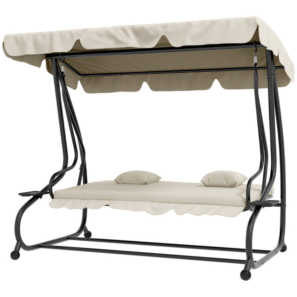Dondolo Letto da Giardino 200x120x164 cm in Acciaio e Teslin Crema prezzo