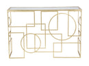 Console Marie 120x41x81 cm in Ferro e Vetro Oro e Nero