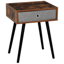 Tavolino con Cassetto 48x38x61 cm in Legno Marrone e Nero