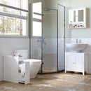 Specchiera da Bagno 2 Ante in MDF Bianco 56x13x58 cm 