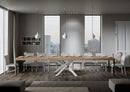 Tavolo Allungabile 200-460x90x77 cm Volantis Premium Quercia Natura Telaio Bianco 
