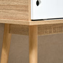 Consolle Ingresso 2 Scomparti 100x35x75 cm in MDF e Metallo Legno e Bianco