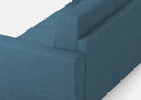 Divano Angolare 6 Posti 288x248x85 cm Yasel in Tessuto Avio