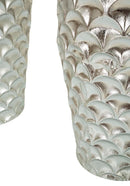 Porta Vasi Coppia Silvy Ø37x92 cm - Ø32x75 cm in Ferro Argento      