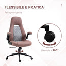 Sedia da Ufficio 67x70x114-124 cm in Tessuto in Microfibra Rosso e Grigio Chiaro