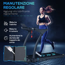 Tapis Roulant Motorizzato Pieghevole 14 km/h 550W 12 Programmi Nero