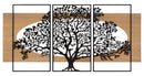 Pannello da Muro Tree Ferro e Wood Set 3pz 176x2x90 cm in Ferro e MDF Nero e Marrone      