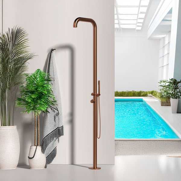 acquista Doccia da Giardino in Acciaio Inox con Doccino Sined Chia Oro Rosa