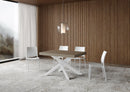 Tavolo Allungabile 140-400x90x77 cm Volantis Premium Tortora Telaio Bianco 
