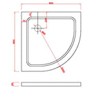 Piatto Doccia Semicircolare H5cm in ABS Rinforzato Bianco Varie Misure