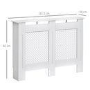 Copritermosifone in Legno a Griglia Bianco 111.5x82x19 cm 