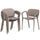 Set 4 Sedie da Giardino 60x56x75 cm Impilabili in Polipropilene Grigio