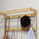 Mobile Appendiabiti da Terra con Ganci Aste e Scarpiera in Bambù 70x31x170 cm Marrone 